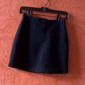 Elegant Black Wool Vintage Mini Skirt for Women